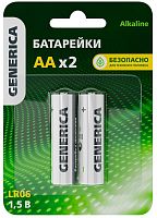 Элемент питания алкалиновый AA/LR6 Alkaline (блист.2шт) GENERICA ABT-LR06-ST-L02-G в г. Санкт-Петербург 