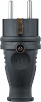 61368 Вилка прямая 61 368 NCA-PLR02-16A-E-IP44-BL с заземл. каучук черн. Navigator 