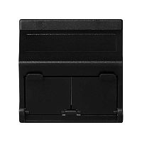 KB80-14 Плата наклонная защ. шторки на 2-мод. MD (RJ45 оптоволокно) 45х45мм графит Simon Connect 