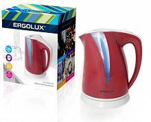Чайник ELX-KP03-C73 пласт. 2.0л 160-250В 1500-2300Вт вишнево-свет.сер Ergolux 13116 в г. Санкт-Петербург 