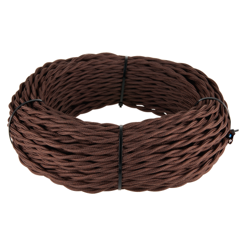 Ретро кабель витой 2х1.5 (коричневый) 20 м (под заказ) W6452214 в г. Санкт-Петербург 