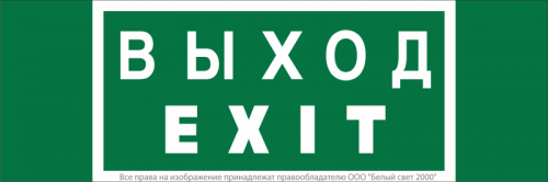 a16530 Знак безопасности NPU-3413.E24 "Выход-EXIT" Белый свет 