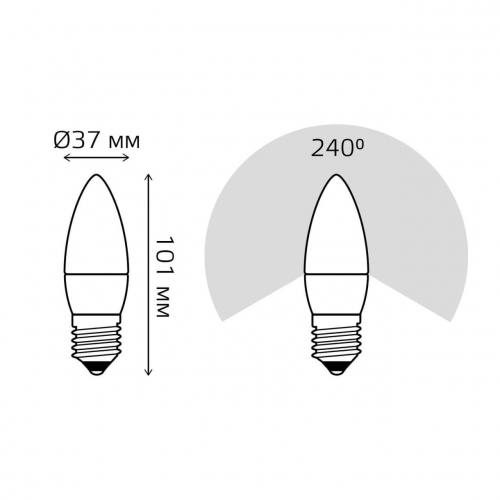 Лампа светодиодная Gauss E27 6.5W 3000К матовая 103102107 в г. Санкт-Петербург  фото 2
