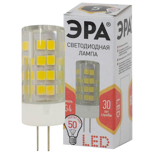 Лампа светодиодная ЭРА G4 5W 2700K прозрачная LED JC-5W-220V-CER-827-G4 Б0027857 в г. Санкт-Петербург  фото 3