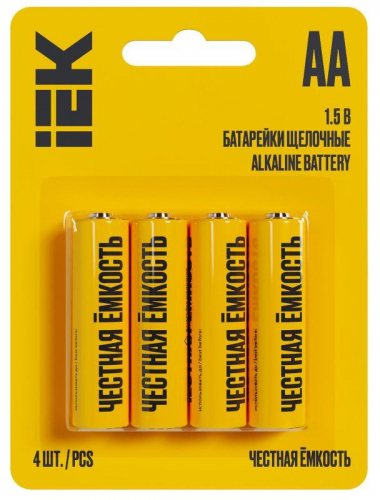 Элемент питания алкалиновый AA/LR6 Alkaline (блист.4шт) IEK ABT-LR06-OP-L04 в г. Санкт-Петербург 