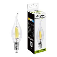 38012 Лампа светодиодная Feron LB-714 Свеча на ветру E14 11W 230V 4000K 