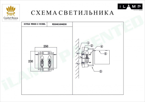 Бра iLamp Divole W9505-2 NIC в г. Санкт-Петербург  фото 2
