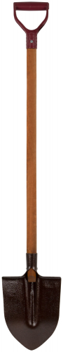 Лопата штыковая, рельсовая сталь Р65 (М76), с деревянным черенком и V-ручкой "ПЗИ" 220х280х1420 мм в г. Санкт-Петербург  фото 6