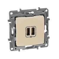 672394 Розетка USB 2-м СП 2мод. Etika 240В/5В 2400мА механизм сл. кость IEK 