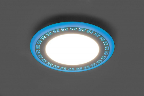 Светодиодный светильник Feron AL2440 встраиваемый 16W 4000K с синей подсветкой, белый 29598 в г. Санкт-Петербург  фото 2