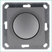 G4012S Светорегулятор поворотно-нажимной (диммер) LED 30-400Вт 1gang 2way механизм алюм. Jasmart 