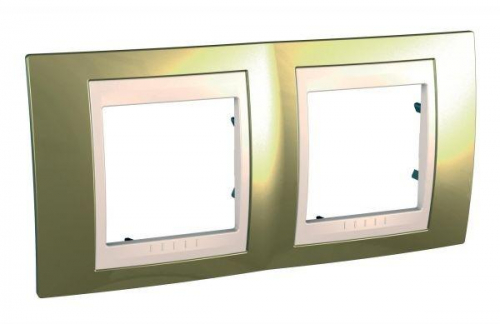 Рамка 2-м Unica золото беж. вставка SchE MGU66.004.504 в г. Санкт-Петербург 