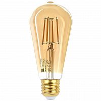 Лампа светодиодная филаментная ЭРА E27 7W 2400K прозрачная F-LED ST64-7W-824-E27 gold Б0047664 в г. Санкт-Петербург 