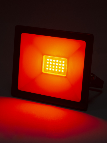 Прожектор светодиодный СДО-04-030Н-К (красный свет) 30 Вт, IP65, черный, Народный в г. Санкт-Петербург  фото 3