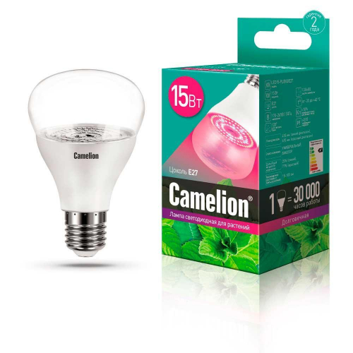 Лампа светодиодная для растений Camelion E27 15W LED15-PL/BIO/E27 12770 в г. Санкт-Петербург 