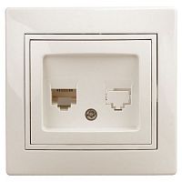 Б0027622 Розетка компьютерная 1-м СП Plano 1-303-02 RJ45 IP20 сл. кость Intro 