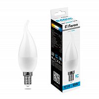 38136 Лампа светодиодная Feron LB-570 Свеча на ветру E14 9W 175-265V 6400K 