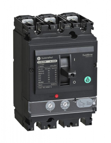 SPC250S250L3DF Выключатель автоматический SYSTEMEPACT CCB250 100кА 3P3D TMD250 рычаг SE 