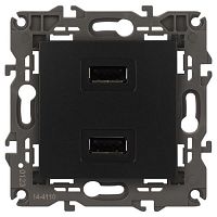 Б0034373 Устройство зарядное USB 14-4110-05 5В-2100мА Elegance антрацит ЭРА 