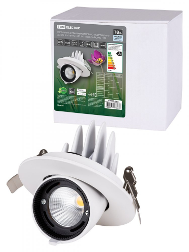 SQ0369-0403 Светильник встраиваемый поворотный "Акцент-1" LED DSL-01-018-NW 18 Вт, 24°, 4000 К, 90 Ra, IP40, TDM