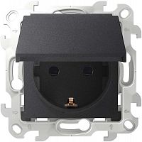 2450448-038 Розетка 1-м СП Simon 24 16А IP44 2P+E Schuko механизм графит Simon 
