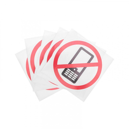 Наклейка запрещающий знак "Использование мобильных телефонов запрещенно" 150х150мм Rexant 56-0042 в г. Санкт-Петербург  фото 2