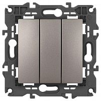 Б0065799 Выключатель 3-кл. Elegance 14-1107-16 250В 10АХ титан Эра 