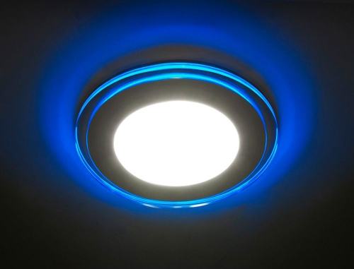 Светодиодный светильник Feron AL2660 встраиваемый 8W 4000K с синей подсветкой, белый 27860 в г. Санкт-Петербург  фото 3