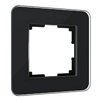 W0012448 Рамка на 1 пост Elite (черный, стекло) 