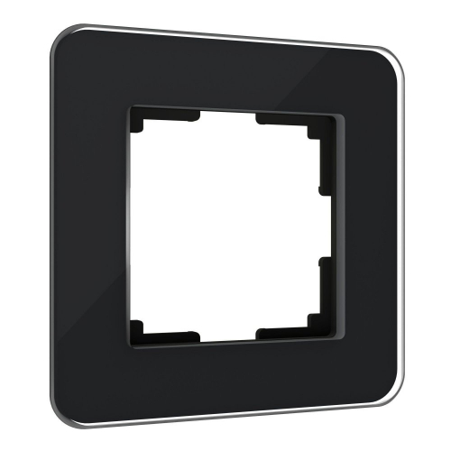 W0012448 Рамка на 1 пост Elite (черный, стекло) 