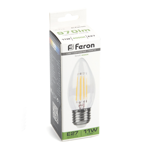 Лампа светодиодная Feron LB-713 Свеча E27 11W 4000K 38273 в г. Санкт-Петербург  фото 3