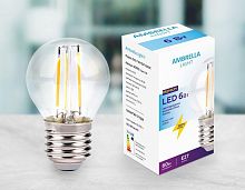 Лампа светодиодная филаментная Ambrella light E27 6W 4200K прозрачная 203915 в г. Санкт-Петербург 