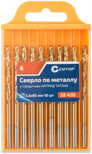Сверло по металлу Cutop Profi с титановым покрытием, 3.3х65 мм (10 шт) в г. Санкт-Петербург  фото 3