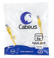 7663c Патч-корд U/UTP кат.5E PC-UTP-RJ45-Cat.5e-0.3m-YL 2xRJ45/8p8c неэкранир. PVC 0.3м желт. Cabeus 