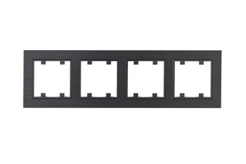 86050704 Рамка 4-м Karea LINE STAR дым. металлик Makel 