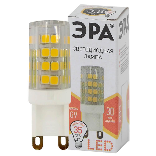 Лампа светодиодная ЭРА G9 3.5W 2700K прозрачная LED JCD-3.5W-CER-827-G9 Б0027861 в г. Санкт-Петербург  фото 2
