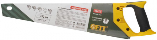 40475 Ножовка по дереву мелкий каленый зуб 13 ТPI 3D заточка пласт.прорезиненная ручка профи 450мм FIT  фото 3