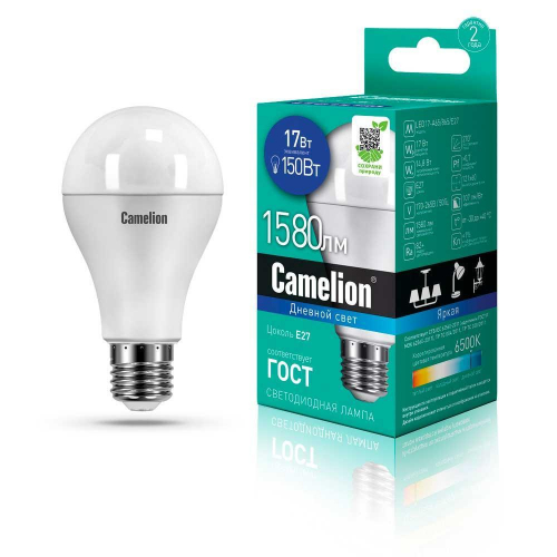 Лампа светодиодная Camelion E27 17W 6500K LED17-A65/865/E27 12653 в г. Санкт-Петербург 