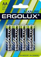 Элемент питания алкалиновый LR6 BL-4 LR6 BL-4 1.5В Alkaline (блист.4шт) Ergolux 11748