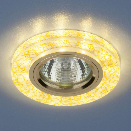 Встраиваемый светильник с двойной подсветкой Elektrostandard 8371 MR16 белый/золото a031514 в г. Санкт-Петербург  фото 3