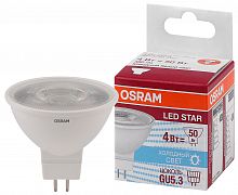 Лампа светодиодная LED 4Вт GU5.3,110°,STAR MR16 (замена 50Вт),холодный белый свет Osram