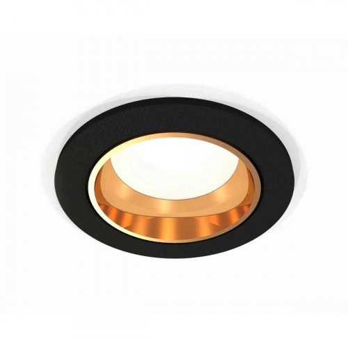 Комплект встраиваемого светильника Ambrella light Techno Spot XC6513004 SBK/PYG черный песок/золото желтое полированное (C6513, N6113) в г. Санкт-Петербург 