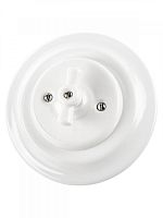 SQ1820-0013 Выключатель скрытой установки фарфоровый поворотный 2-кл. с ручкой (бантик) 10А белый «Болонь» TDM
