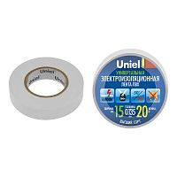 04488 Лента изоляционная 0.135х15мм 20м UIT-135P 20/15/01 WHT бел. Uniel 