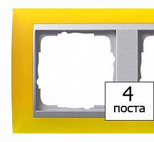 Рамка 4 поста матовый желтый/алюминий EVENT в г. Санкт-Петербург 