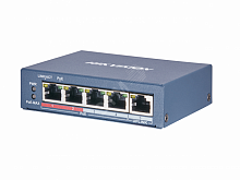 DS-3E0105P-E(B) Коммутатор неуправляемый PoE 5 портов 100 Мб/с, 4хPoE 1хRJ45