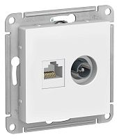 ATN001389 Розетка компьютерная + телевизионная 2-м СП AtlasDesign RJ45 кат.5E + TV механизм лотос SE 