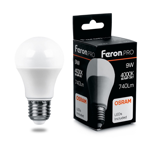 Лампа светодиодная LED 9вт Е27 белый Feron.PRO в г. Санкт-Петербург 