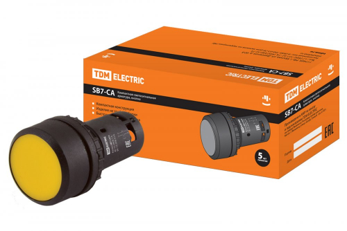 SQ0746-0013 Кнопка SB7-CA55 d22мм 1з+1р желтая TDM