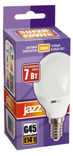 Лампа светодиодная PLED-SP 7Вт G45 шар 3000К тепл. бел. E14 540лм 230В JazzWay 1027856-2 в г. Санкт-Петербург  фото 2